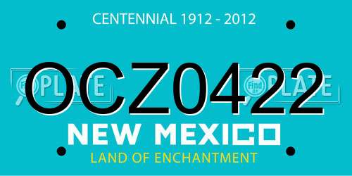 OCZ0422 New Mexico License Plate