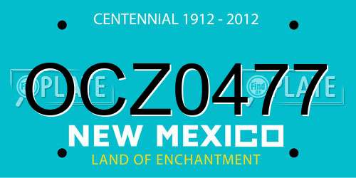 OCZ0477 New Mexico License Plate