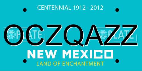 OCZQAZZ New Mexico License Plate