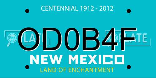 OD0B4F New Mexico License Plate
