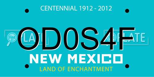 OD0S4F New Mexico License Plate
