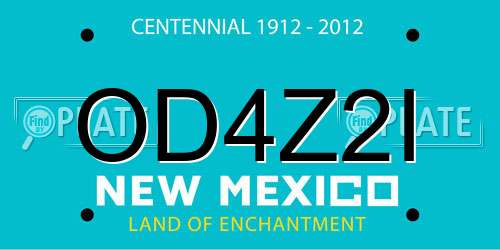 OD4Z2I New Mexico License Plate