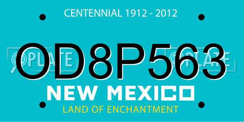 OD8P563 New Mexico License Plate