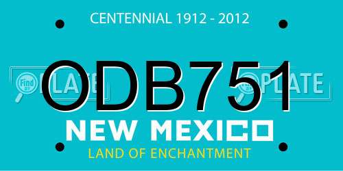 ODB751 New Mexico License Plate