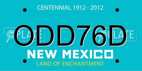 ODD76D New Mexico License Plate