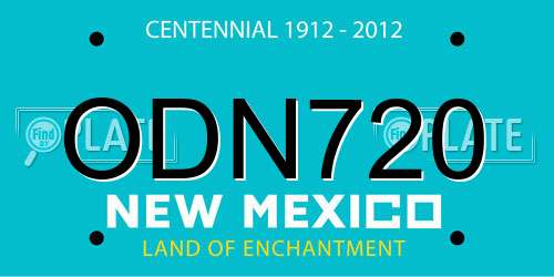 ODN720 New Mexico License Plate