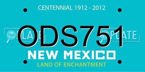 ODS751 New Mexico License Plate