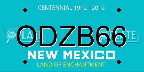 ODZB66 New Mexico License Plate