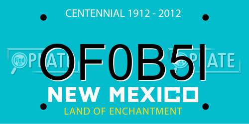 OF0B5I New Mexico License Plate