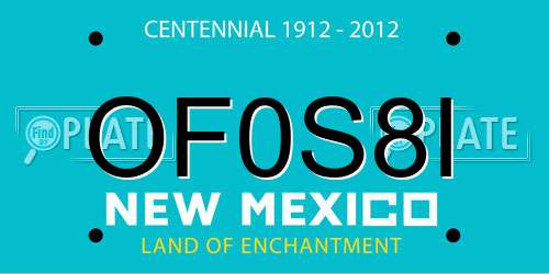 OF0S8I New Mexico License Plate