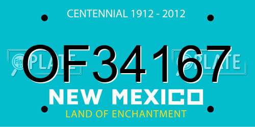 OF34167 New Mexico License Plate