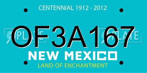 OF3A167 New Mexico License Plate