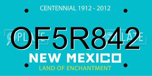 OF5R842 New Mexico License Plate