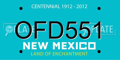 OFD551 New Mexico License Plate