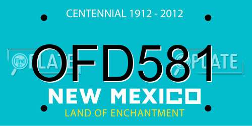 OFD581 New Mexico License Plate