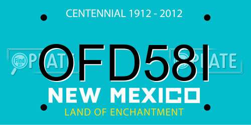 OFD58I New Mexico License Plate