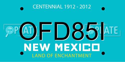 OFD85I New Mexico License Plate