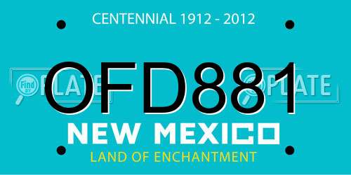 OFD881 New Mexico License Plate