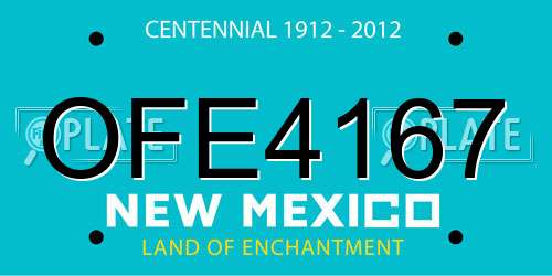 OFE4167 New Mexico License Plate