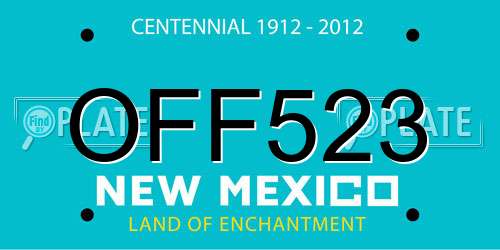 OFF523 New Mexico License Plate