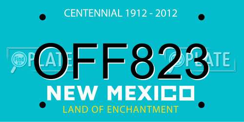 OFF823 New Mexico License Plate