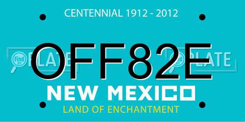 OFF82E New Mexico License Plate
