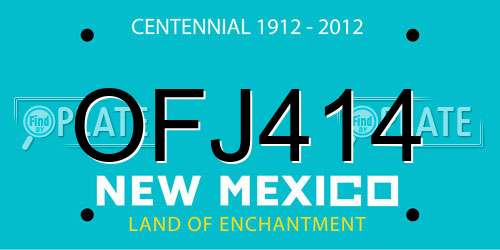 OFJ414 New Mexico License Plate