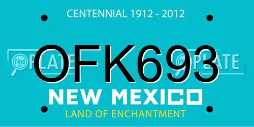 OFK693 New Mexico License Plate