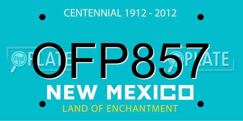 OFP857 New Mexico License Plate