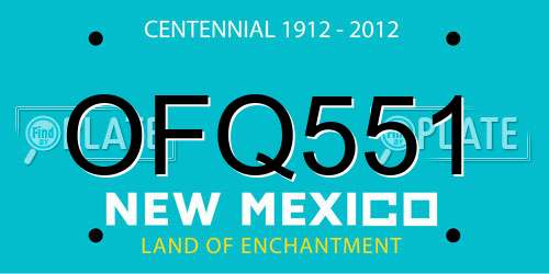 OFQ551 New Mexico License Plate