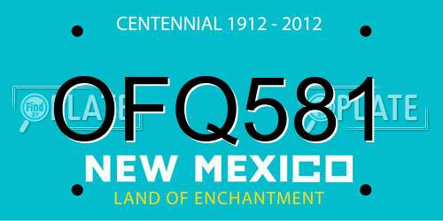 OFQ581 New Mexico License Plate