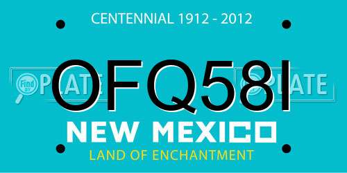 OFQ58I New Mexico License Plate