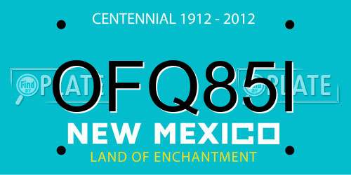 OFQ85I New Mexico License Plate