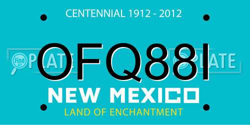 OFQ88I New Mexico License Plate
