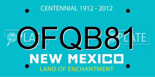 OFQB81 New Mexico License Plate