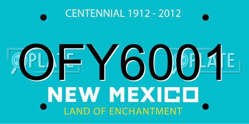 OFY6001 New Mexico License Plate