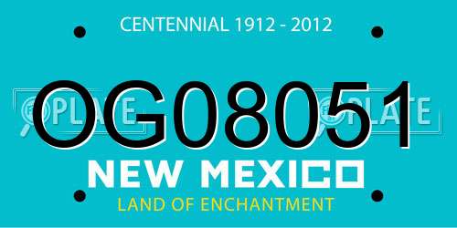 OG08051 New Mexico License Plate