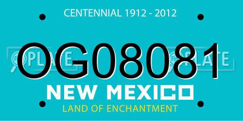 OG08081 New Mexico License Plate