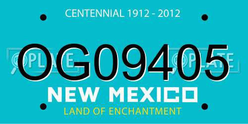 OG09405 New Mexico License Plate