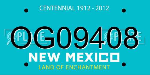 OG09408 New Mexico License Plate