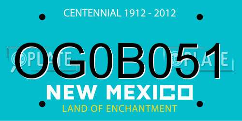 OG0B051 New Mexico License Plate