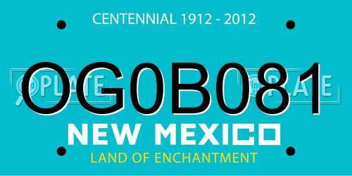 OG0B081 New Mexico License Plate