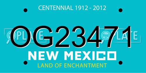 OG23471 New Mexico License Plate