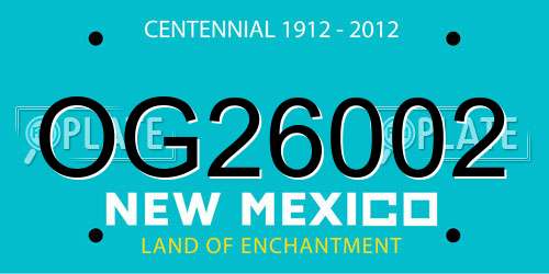 OG26002 New Mexico License Plate