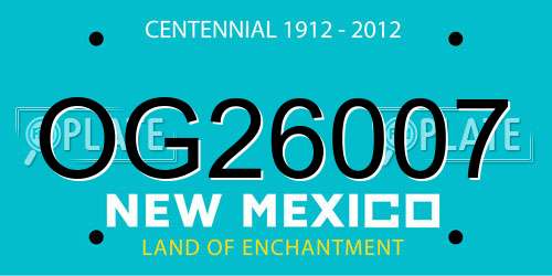 OG26007 New Mexico License Plate