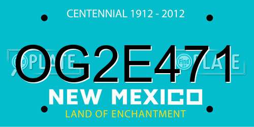 OG2E471 New Mexico License Plate