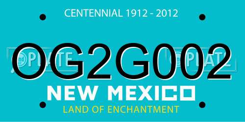 OG2G002 New Mexico License Plate