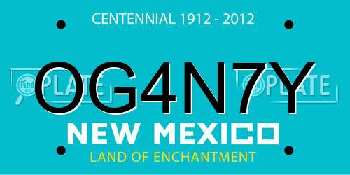 OG4N7Y New Mexico License Plate