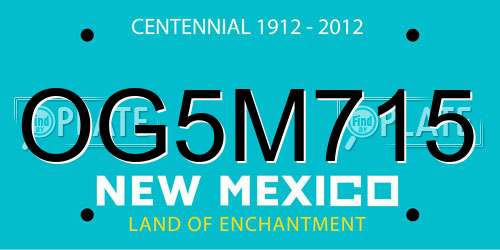 OG5M715 New Mexico License Plate