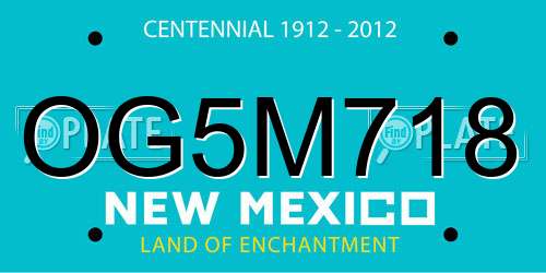 OG5M718 New Mexico License Plate
